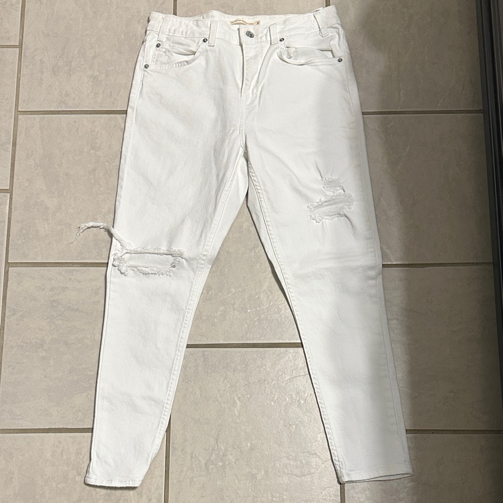 White Distressed Skinny Jeans